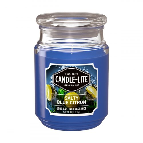 Candle-Lite - Salty Blue Citron - plantaardige geurkaars - grote pot- 510 gram (citrus, munt, zout water, salie, eucalyptus, neroli)