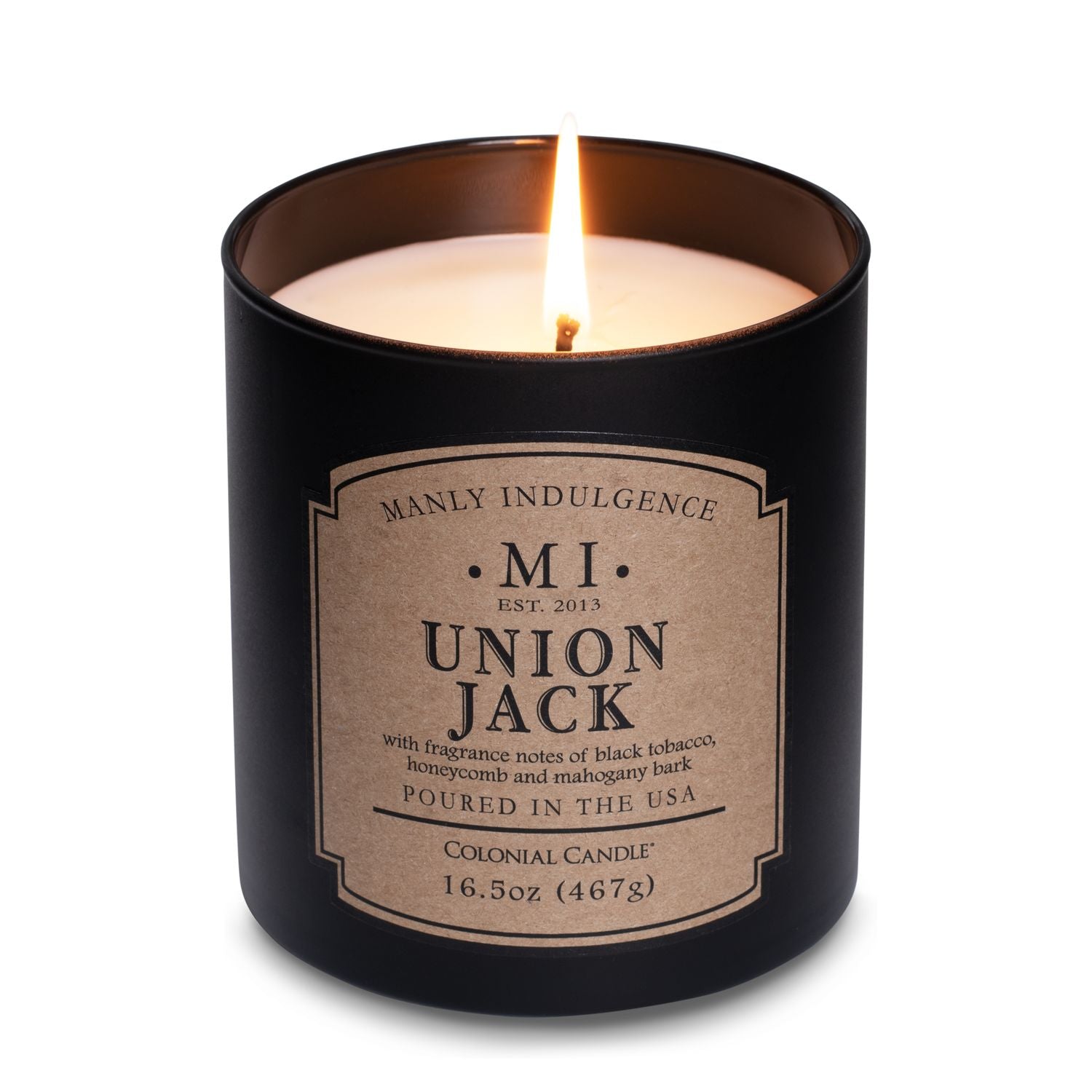 Colonial Candle - Manly Indulgence - Classic - Union Jack- geurkaars voor mannen - 467 gram Colonial Candle