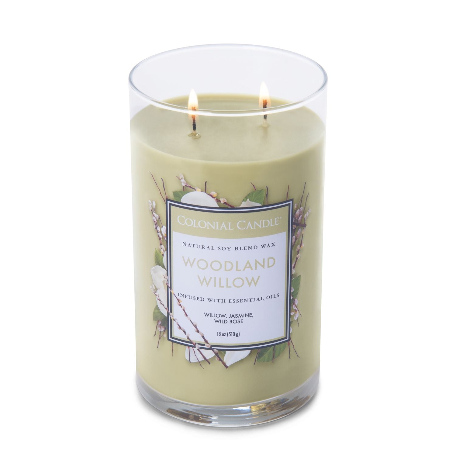 Colonial Candle - Classic Cylinder - Woodland Willow - 538 gram geurkaars  - KAAARS.NL 