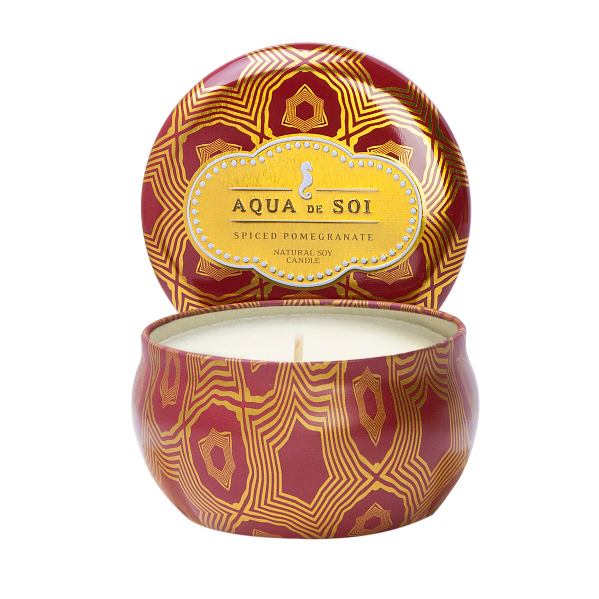 The SOi Company - Aqua de SOi - Spiced Pomegranate soja geurkaars in decoratief blik - 255 gram