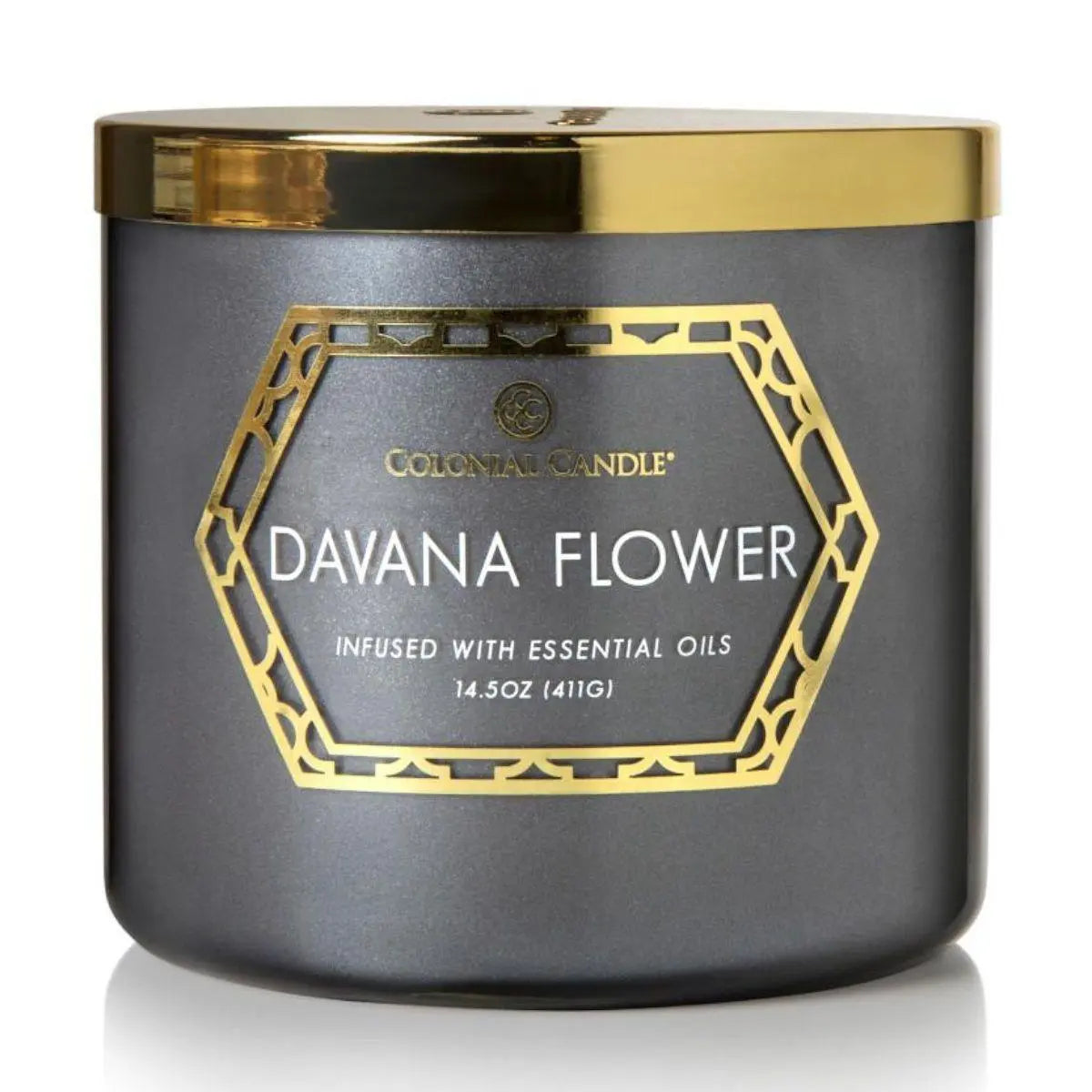 Colonial Candle - Geo Luxe Davana Flower - sojablend geurkaars 411 gram - KAAARS.NL
