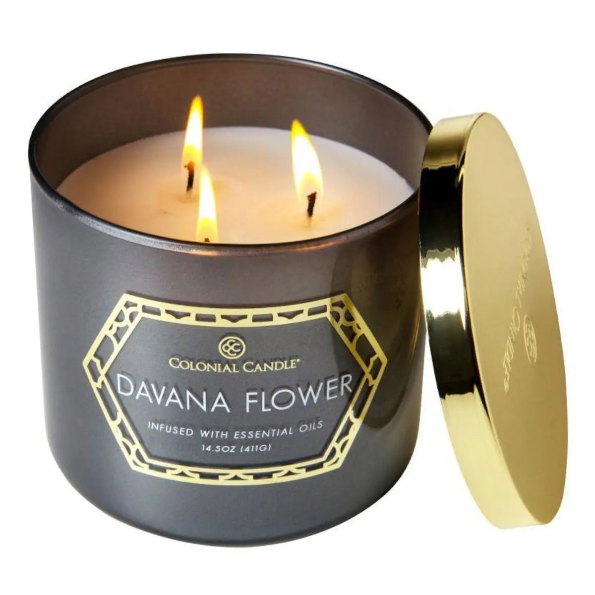 Colonial Candle - Geo Luxe Davana Flower - sojablend geurkaars 411 gram - KAAARS.NL
