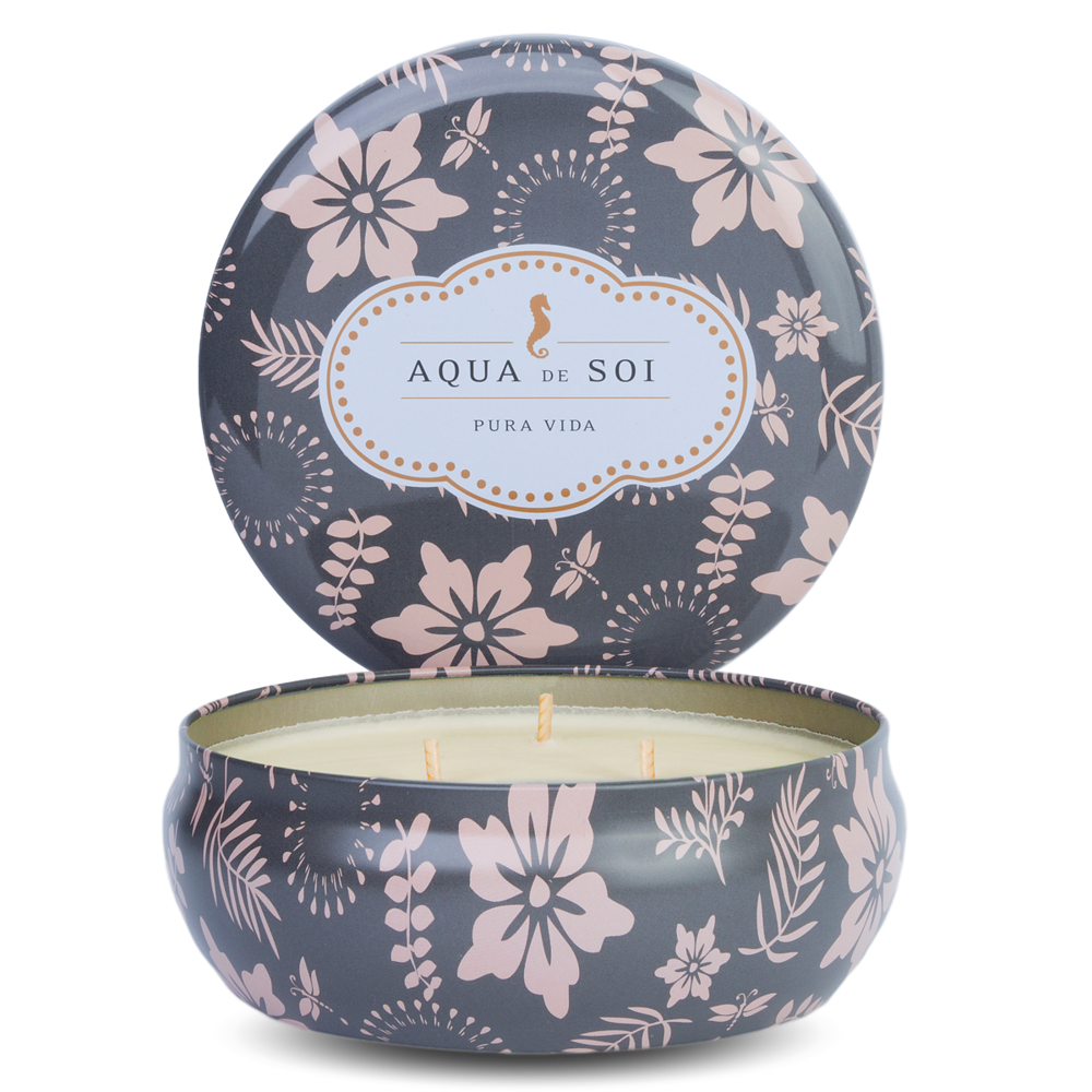 KAAARS.NL - The SOi Company -%product_title - 28.90 - Aqua de Soi soja geurkaars zomers en exotisch. Met de geur van kokos en bloemen