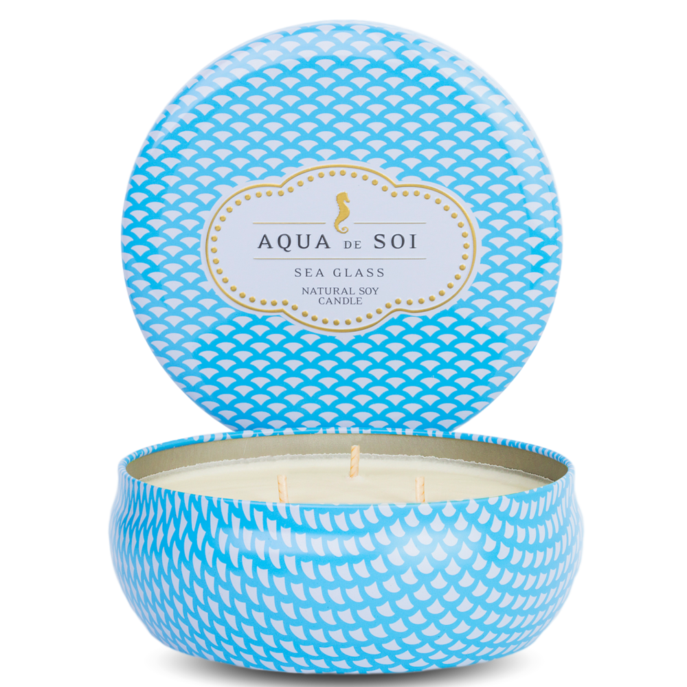 KAAARS.NL - The SOi Company -%product_title - 28.90 - Aqua de Soi soja geurkaars zomers en fris. Met de geur van de zee, drijfhout en bloemen voor een beachlook en maritieme sfeer
