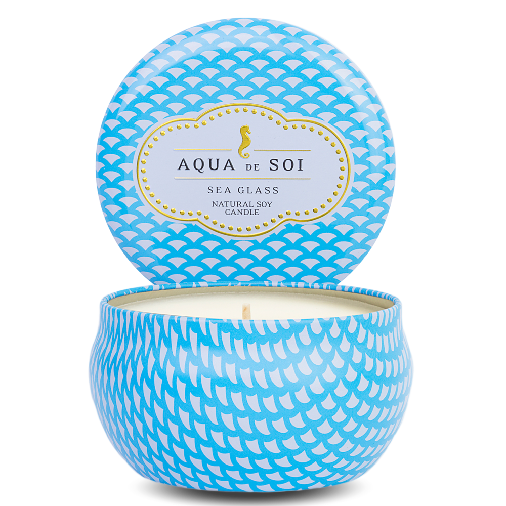 KAAARS.NL - The SOi Company -%product_title - 14,95 - Aqua de Soi soja geurkaars zomers en fris. Met de geur van de zee, drijfhout en bloemen voor een beachlook en maritieme sfeer