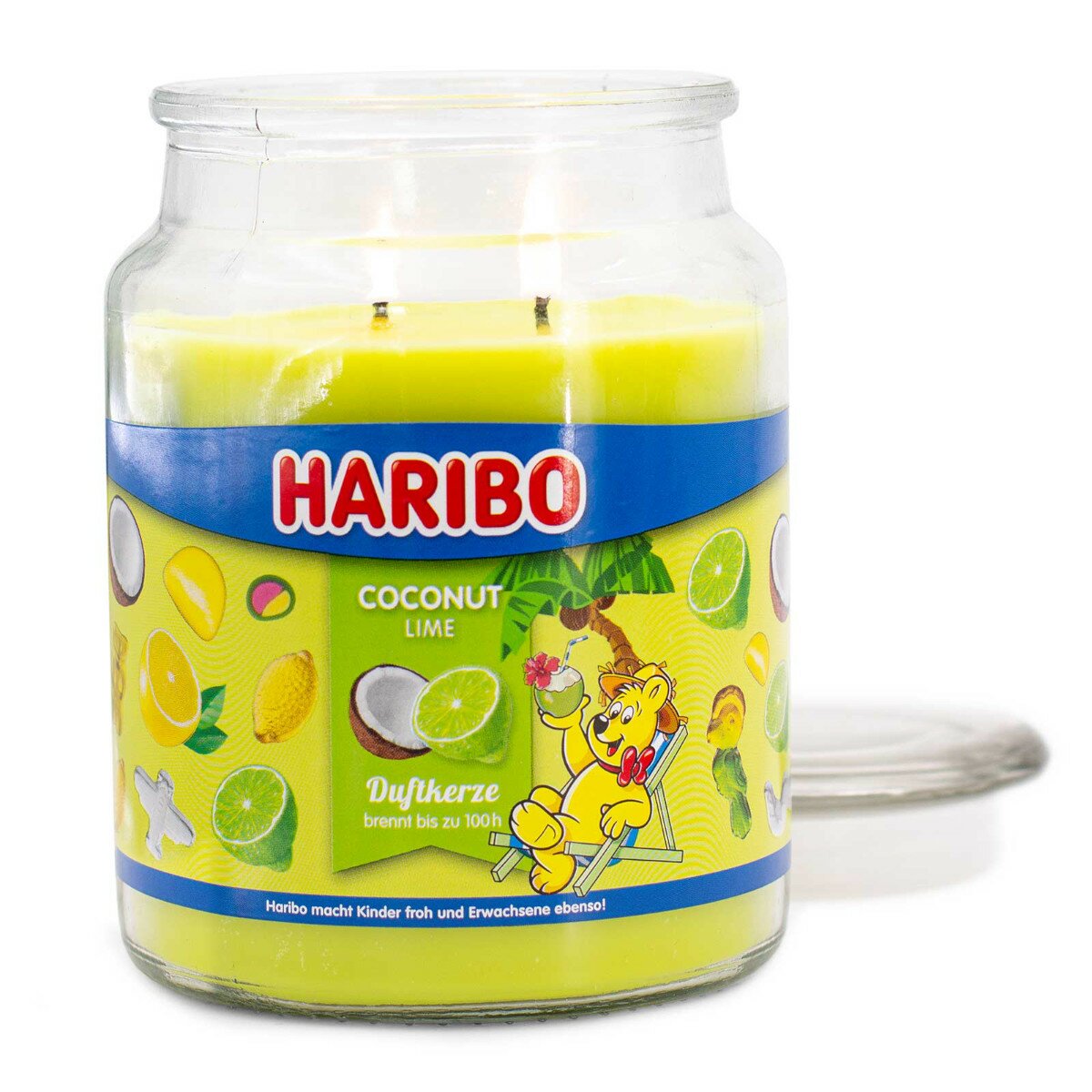 haribo-coconut-lime-grote-geurkaars-510gr-open-deksel