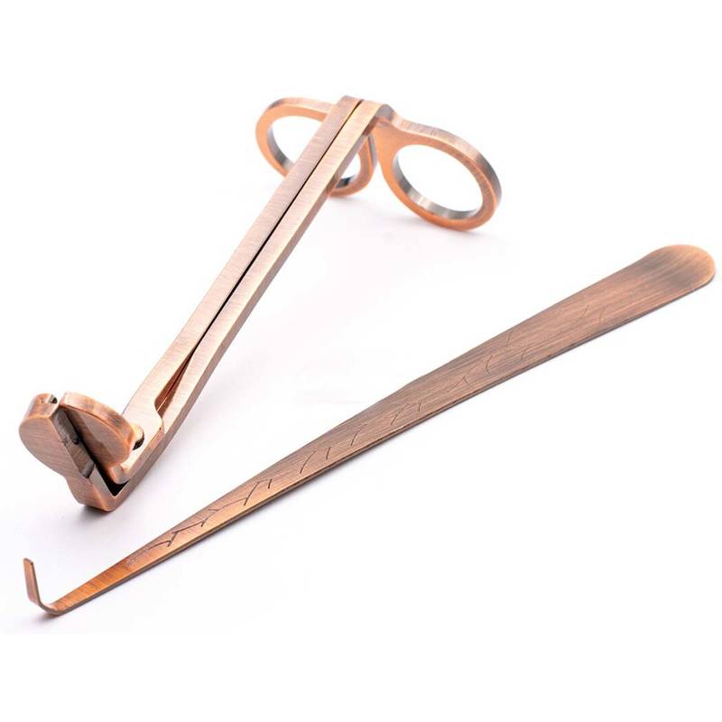 Lontenknipper & kaarsenlont dipper 2-delige set koperkleurig - KAAARS.NL